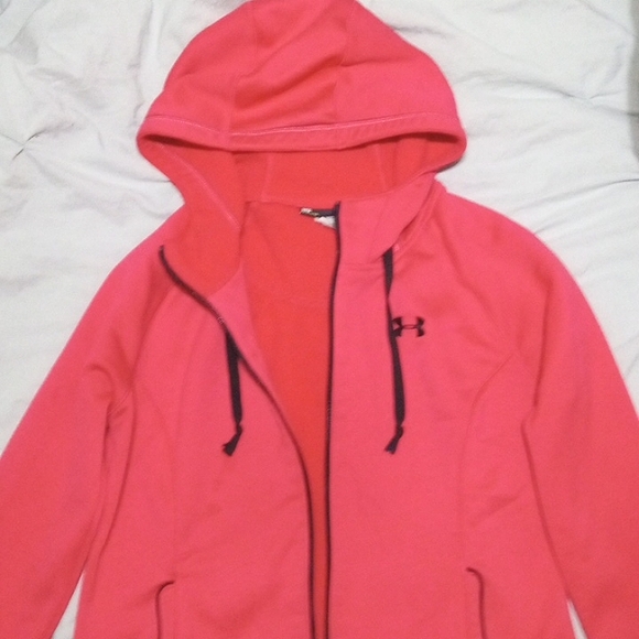Under Armour Girls Medium Pink Hooded Jacket - Picture 1 of 12
